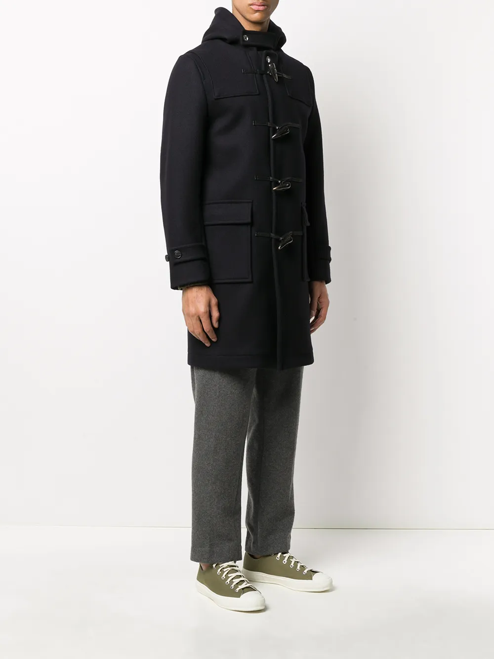 Shop Mackintosh Weir Duffle Coat In Blue