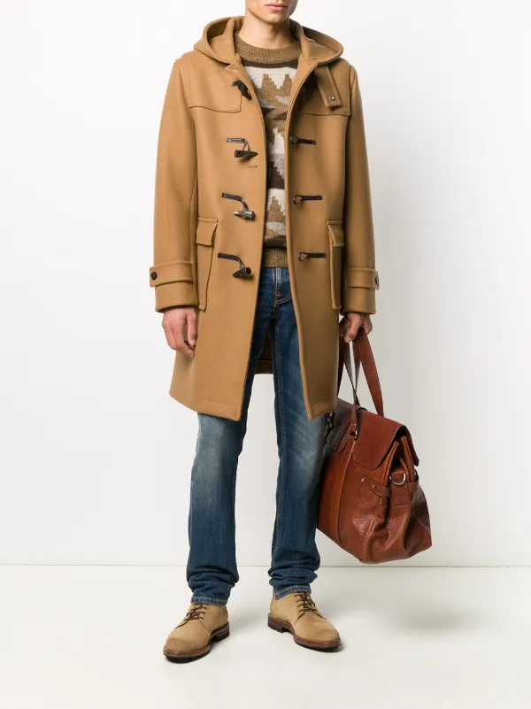 brown Mackintosh Weir hooded duffle coat with Express Delivery - WakeorthoShops