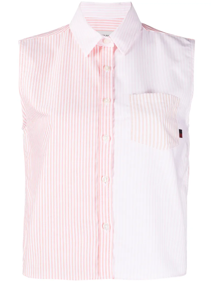 Woolrich Striped Oxford Shirt In Pink