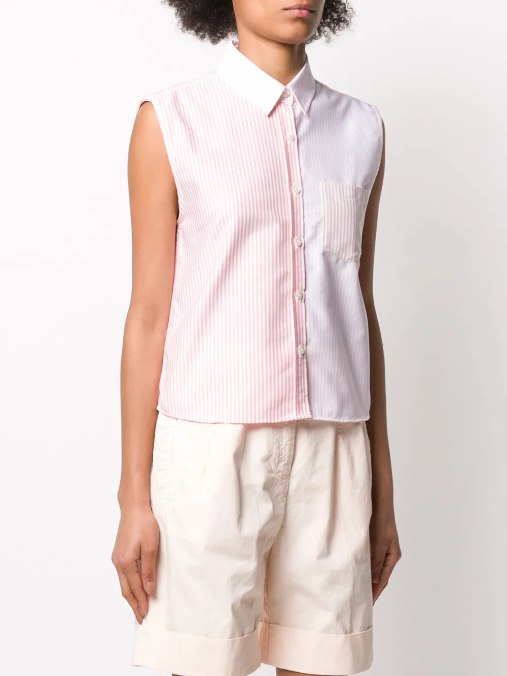 Woolrich Gestreiftes Oxford Hemd   Rosa 