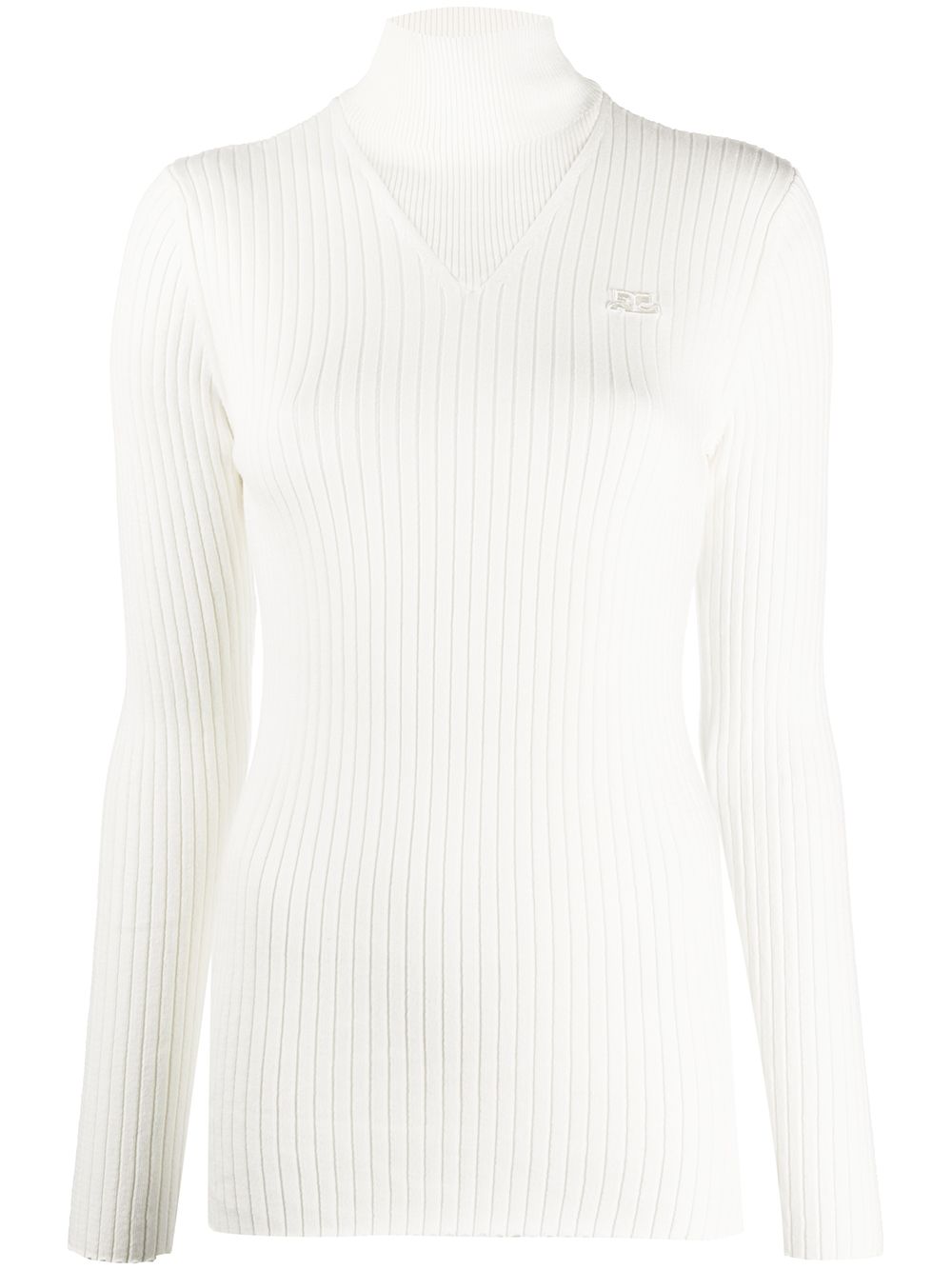 фото Courrèges embroidered logo turtleneck jumper