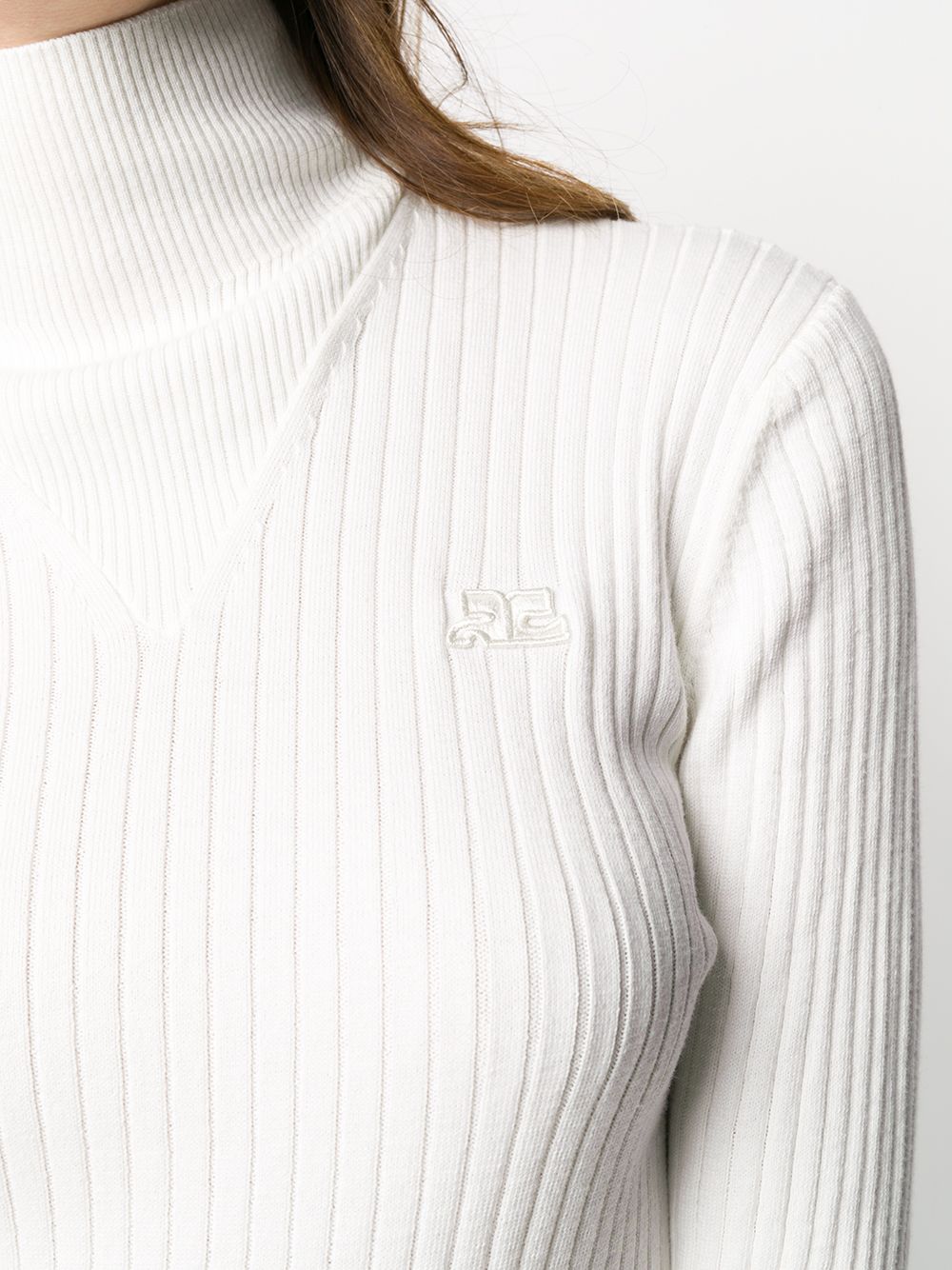 фото Courrèges embroidered logo turtleneck jumper