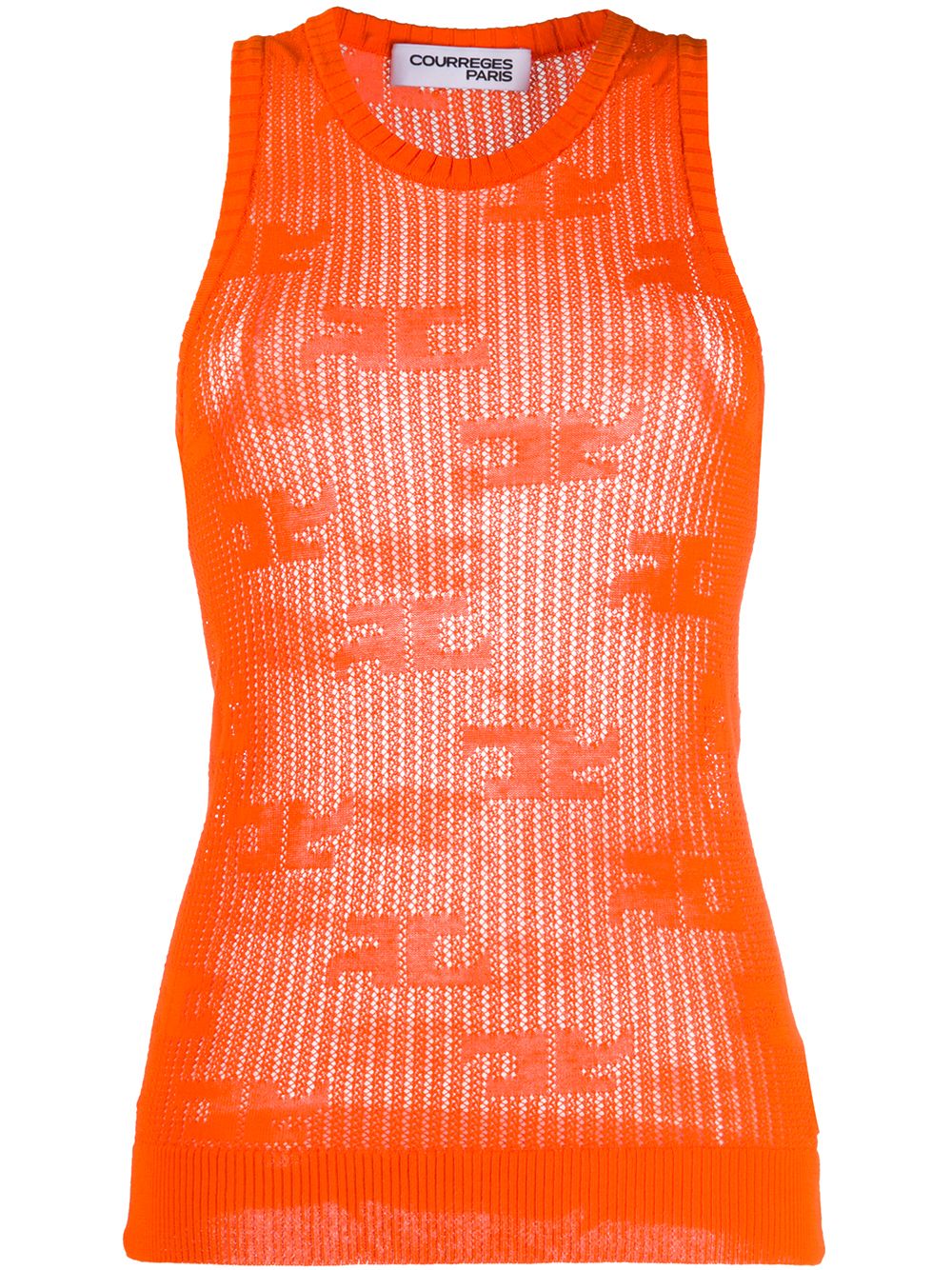 Courrèges Crocheted Monogram Top In Orange