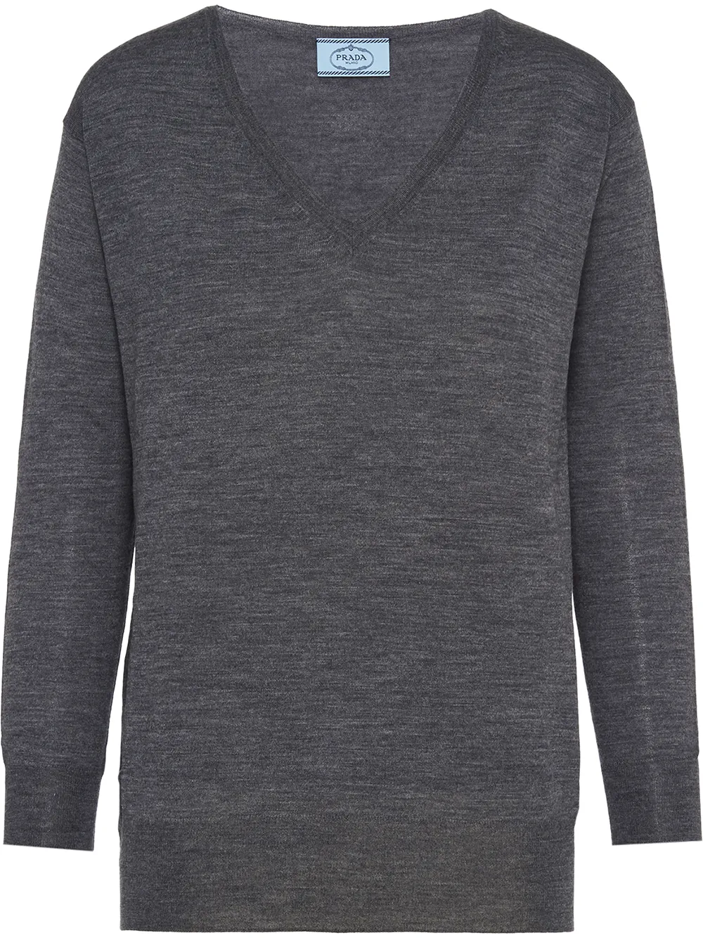

Prada suéter con cuello en V - Gris