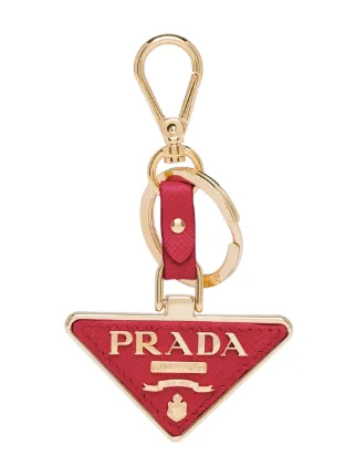 Prada triangle logo Keychain Red FARFETCH LB