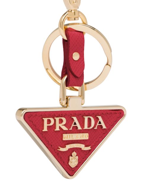 Shop Prada logo plaque keychain with Express Delivery - FARFETCH