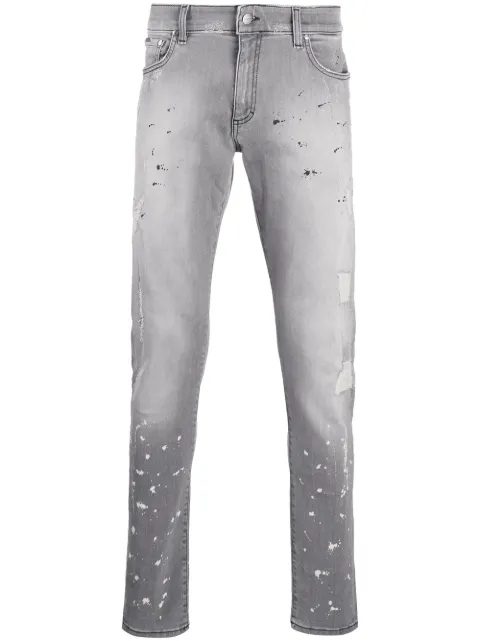 Represent Paint Splatter Skinny Jeans 