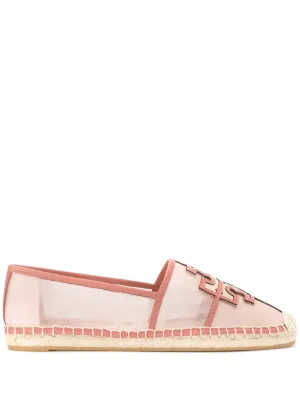 tory burch ines flat leather logo espadrilles