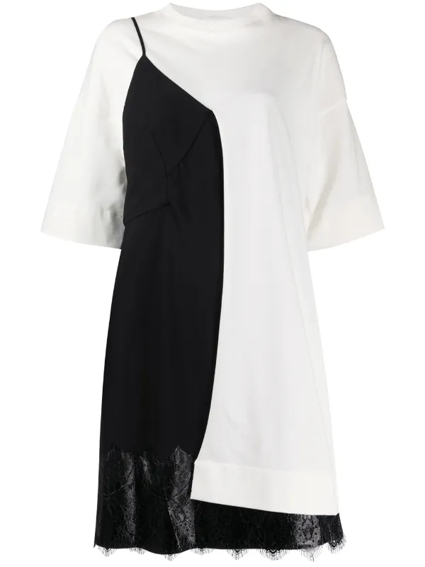black and white panel dress
