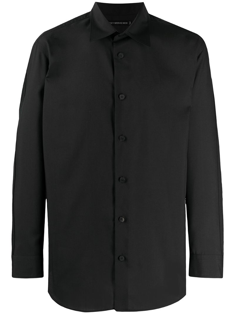 Issey Miyake Long-sleeve Fitted Shirt In Black