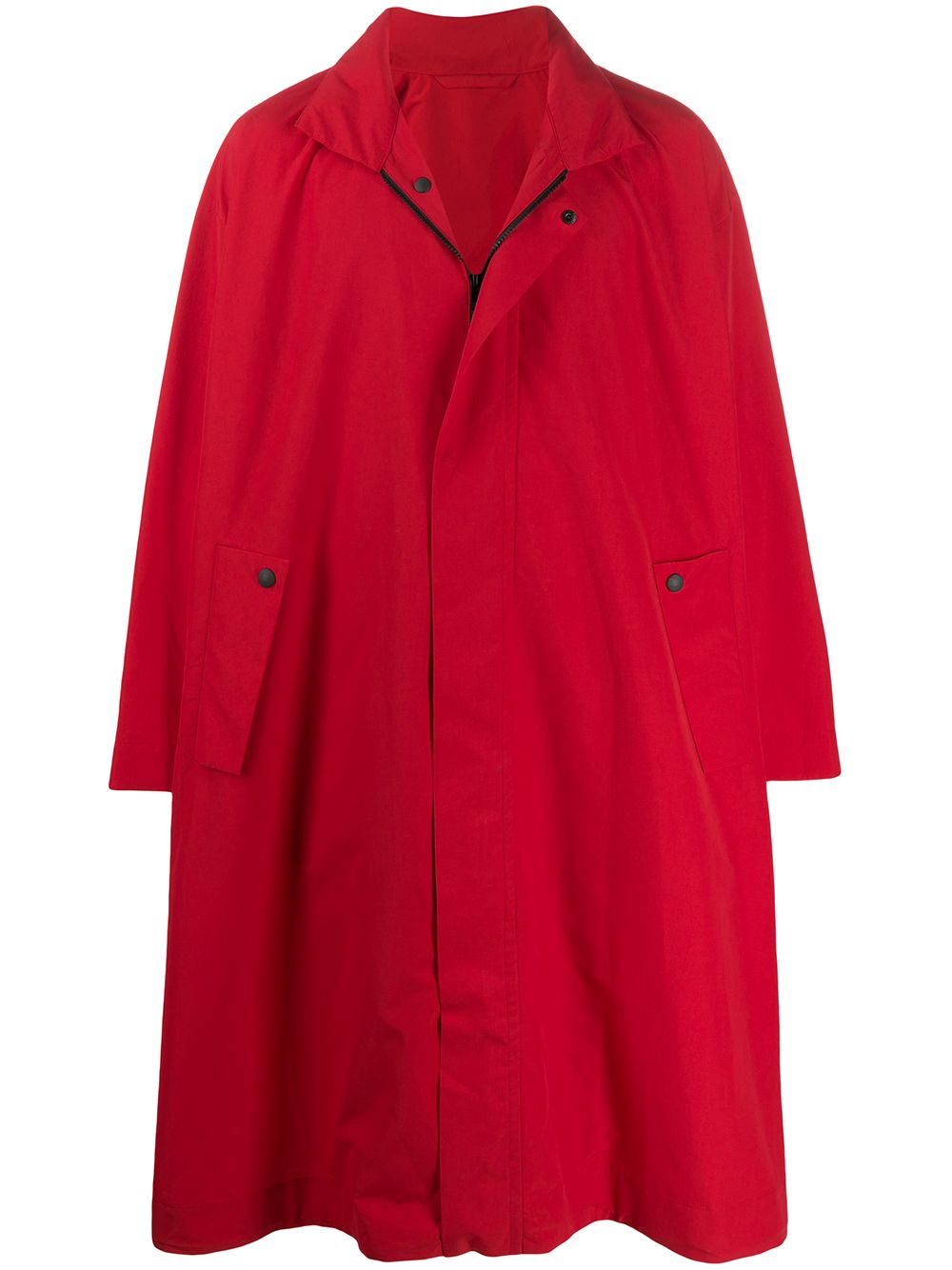 Issey Miyake Oversized Parka Coat In Red