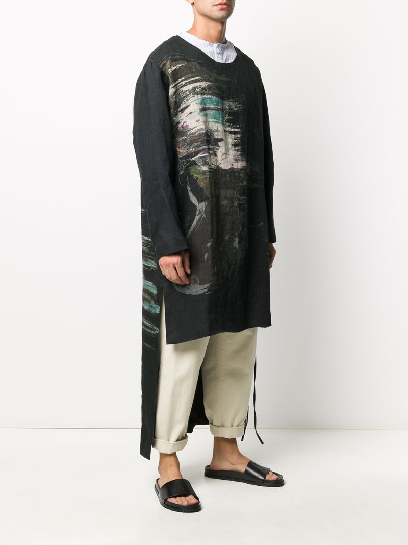 Shop Yohji Yamamoto Longline Layered-look Top In Black