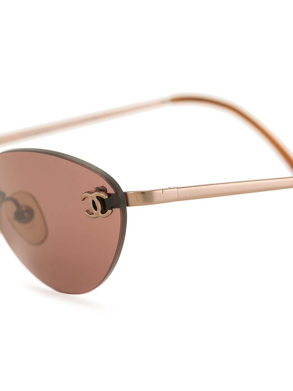 CHANEL Pre-Owned Rimless cat-eye Sunglasses - Farfetch