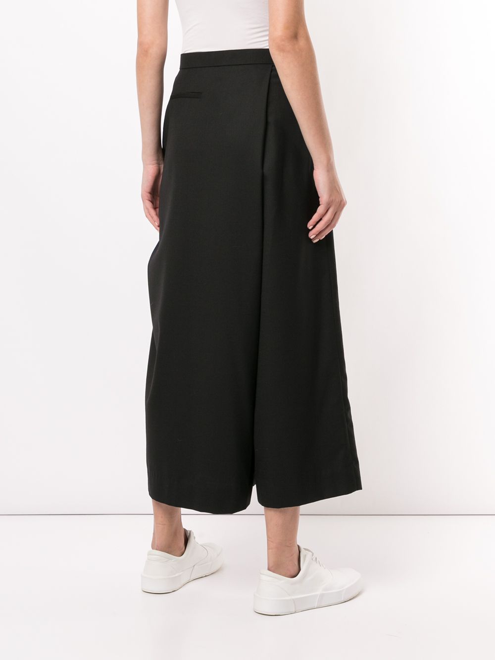 фото Re code wrap-front cropped wide-leg trousers