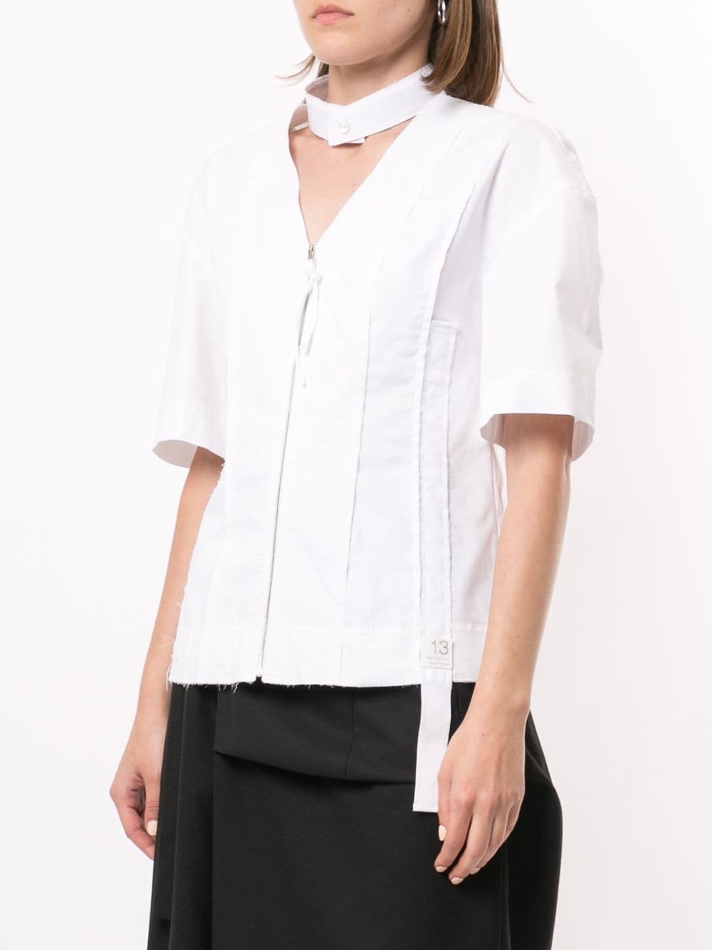 фото Re code exposed-seam zip-front shirt