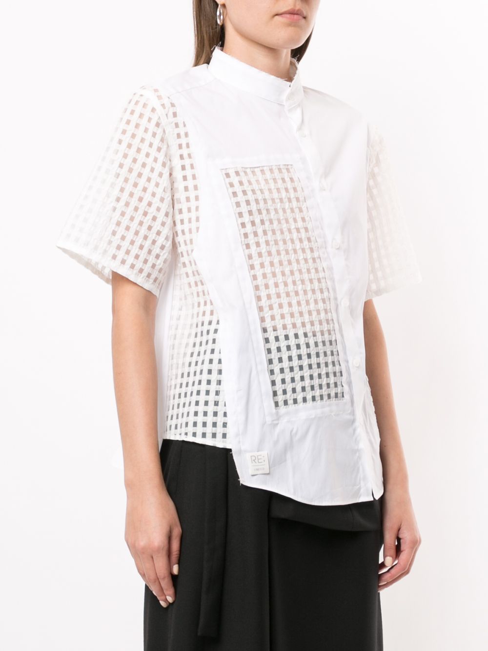 фото Re code tilted organza-panel asymmetric shirt