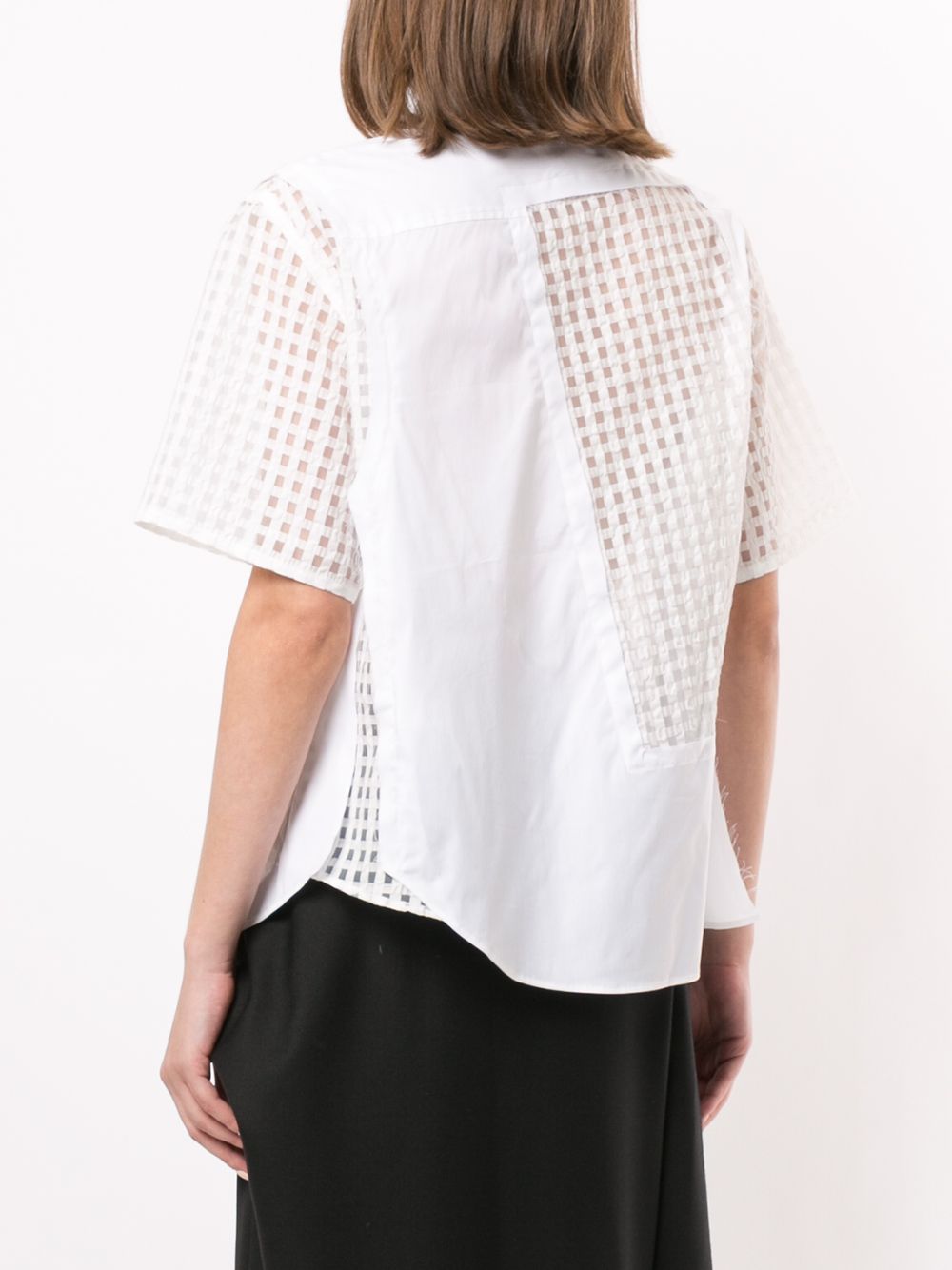 фото Re code tilted organza-panel asymmetric shirt