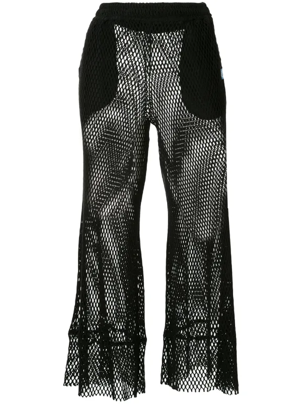flared mesh trousers