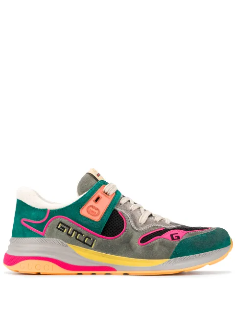 Shop green \u0026 black Gucci panelled low-top sneakers with Express Delivery -  Farfetch