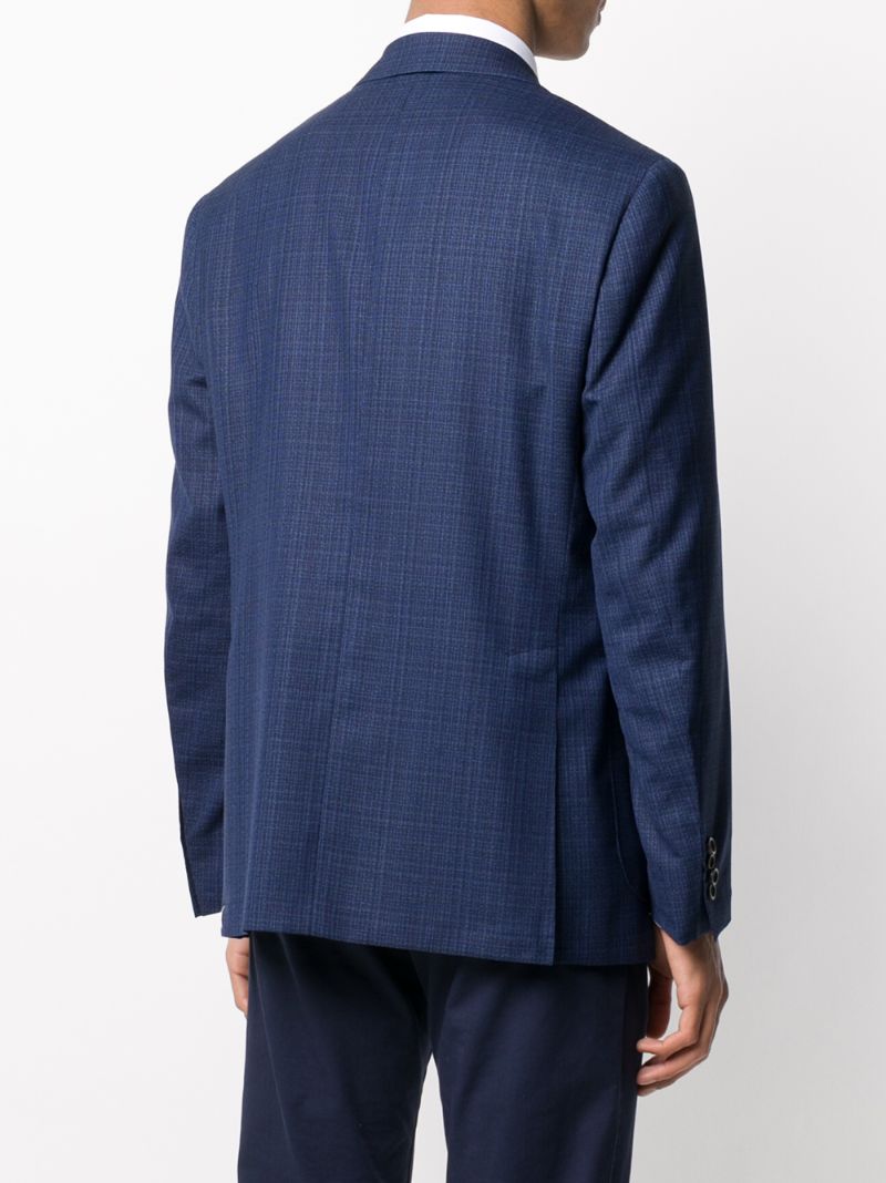 Shop Canali Textured Single Breasted Blazer In Blue