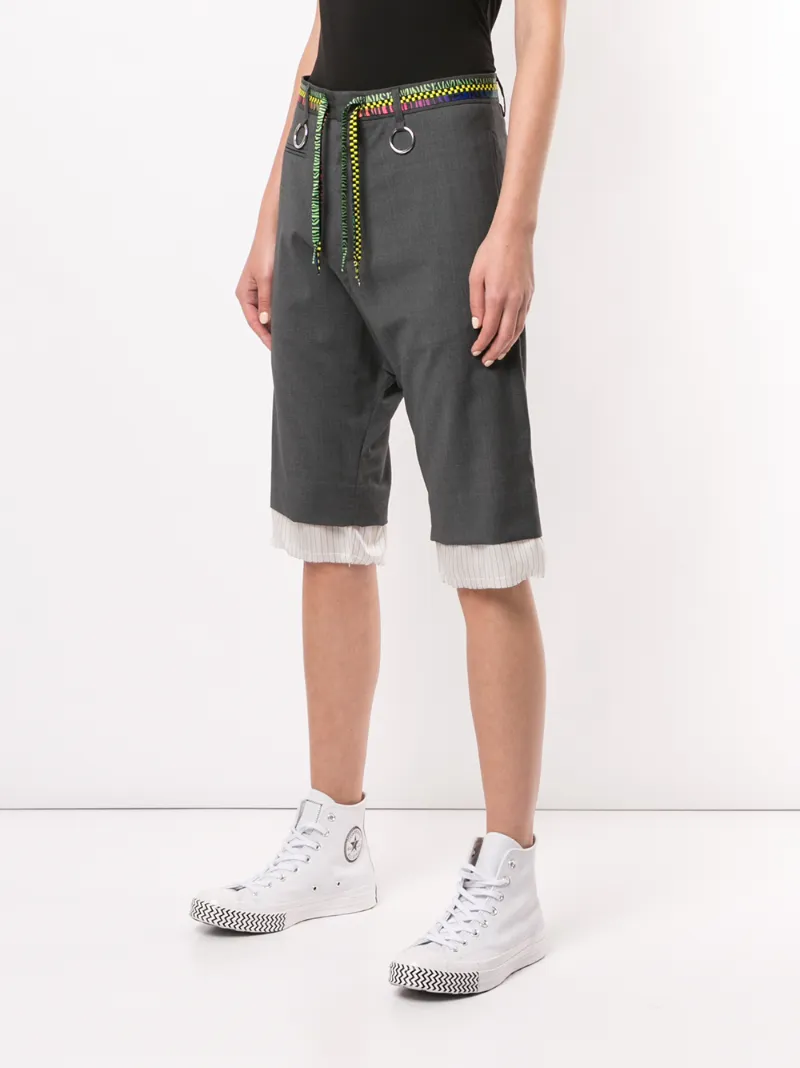 R13 Dropped Crotch Shorts In Grey