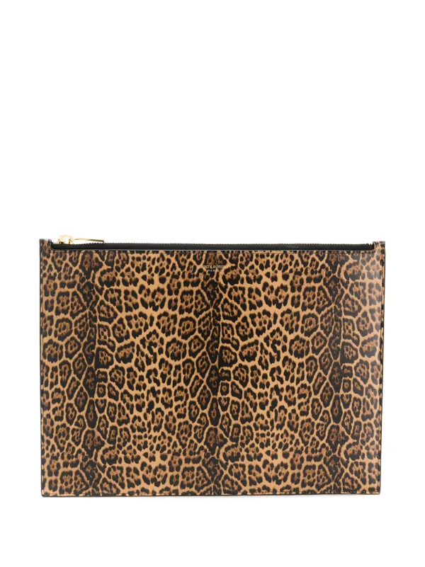saint laurent leopard wallet