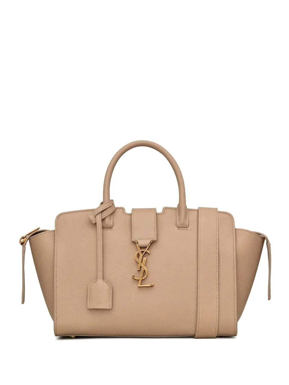 Saint Laurent Downtown Baby Leather Tote Bag In Neutrals