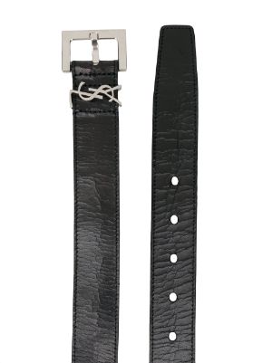 Replica Saint Laurent Monogramme Belt 30MM In Black Calfskin