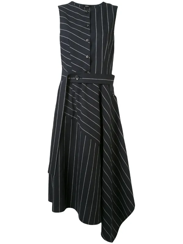 【Alexander McQueen】★pinstripe midi dress Alexander McQueen Pinstripe Midi Dress | Grey | FARFETCH CA