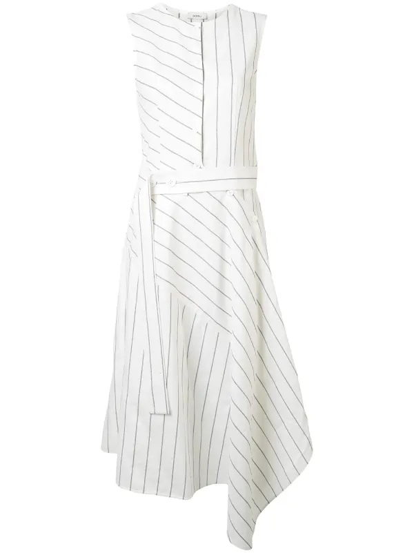 pinstripe midi dress