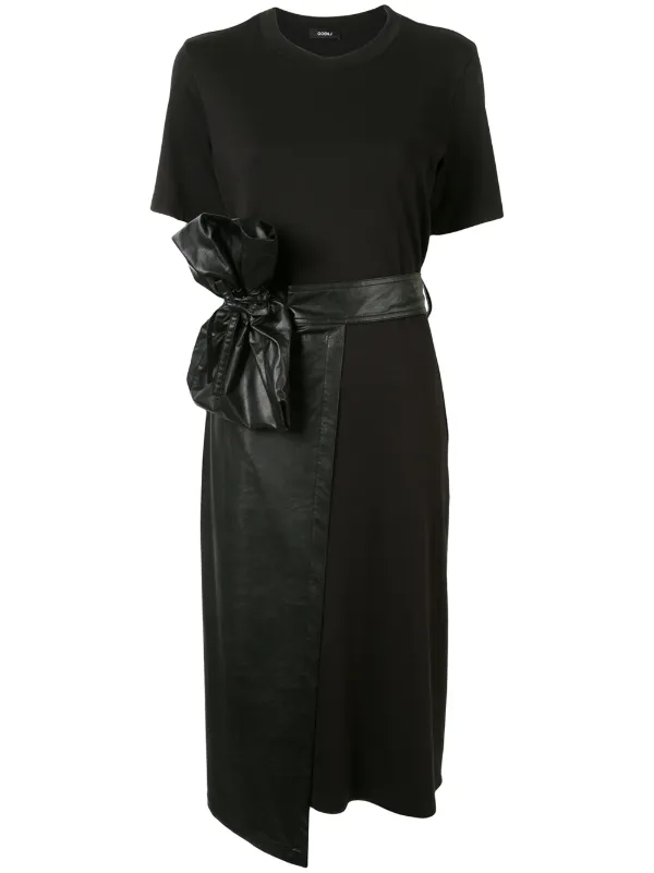 faux leather wrap dress