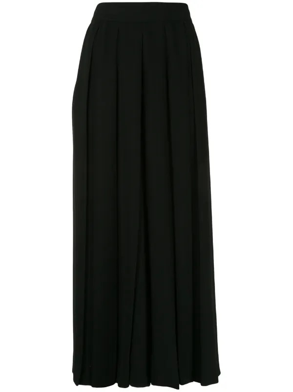 white pleated wide leg trousers