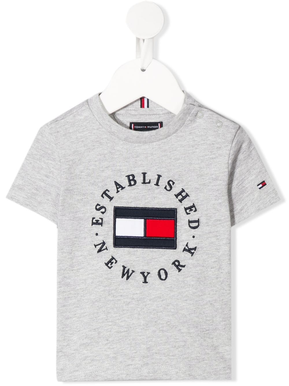 Tommy Hilfiger Junior Babies' Embroidered Logo T-shirt In Grey