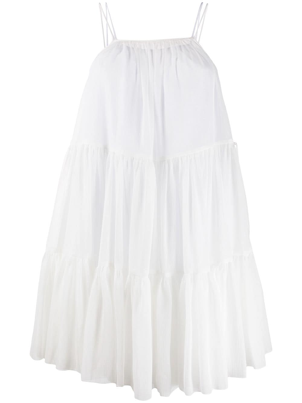 Brognano Ruffled Flared Dress In White