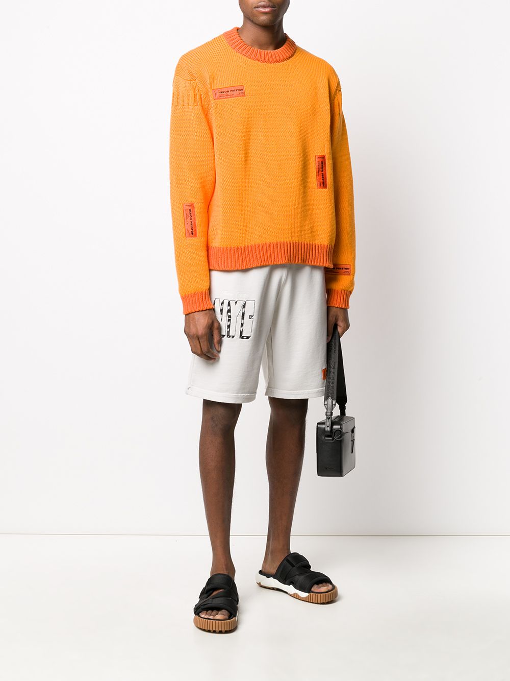 фото Heron preston graphic-print track shorts