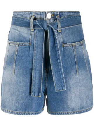 Shop Pinko belted denim shorts with Express Delivery - FARFETCH