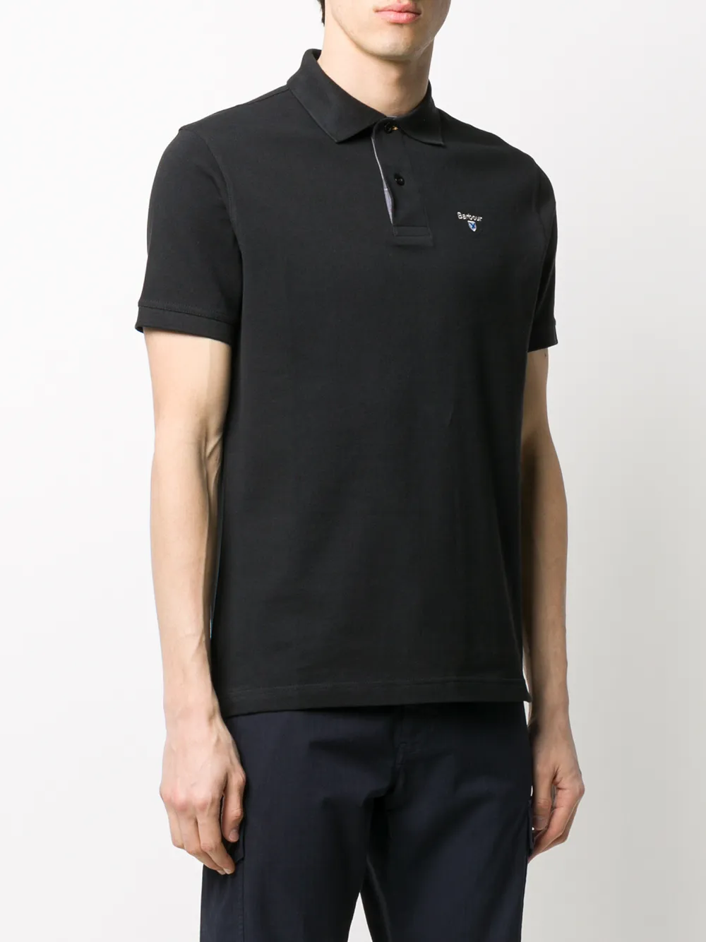 Barbour Poloshirt met geborduurd logo Zwart