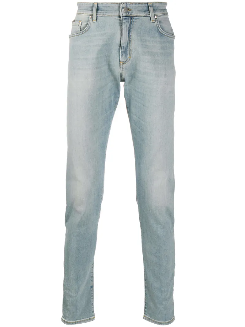 Represent Essential Mid-rise Slim Jeans In Blue