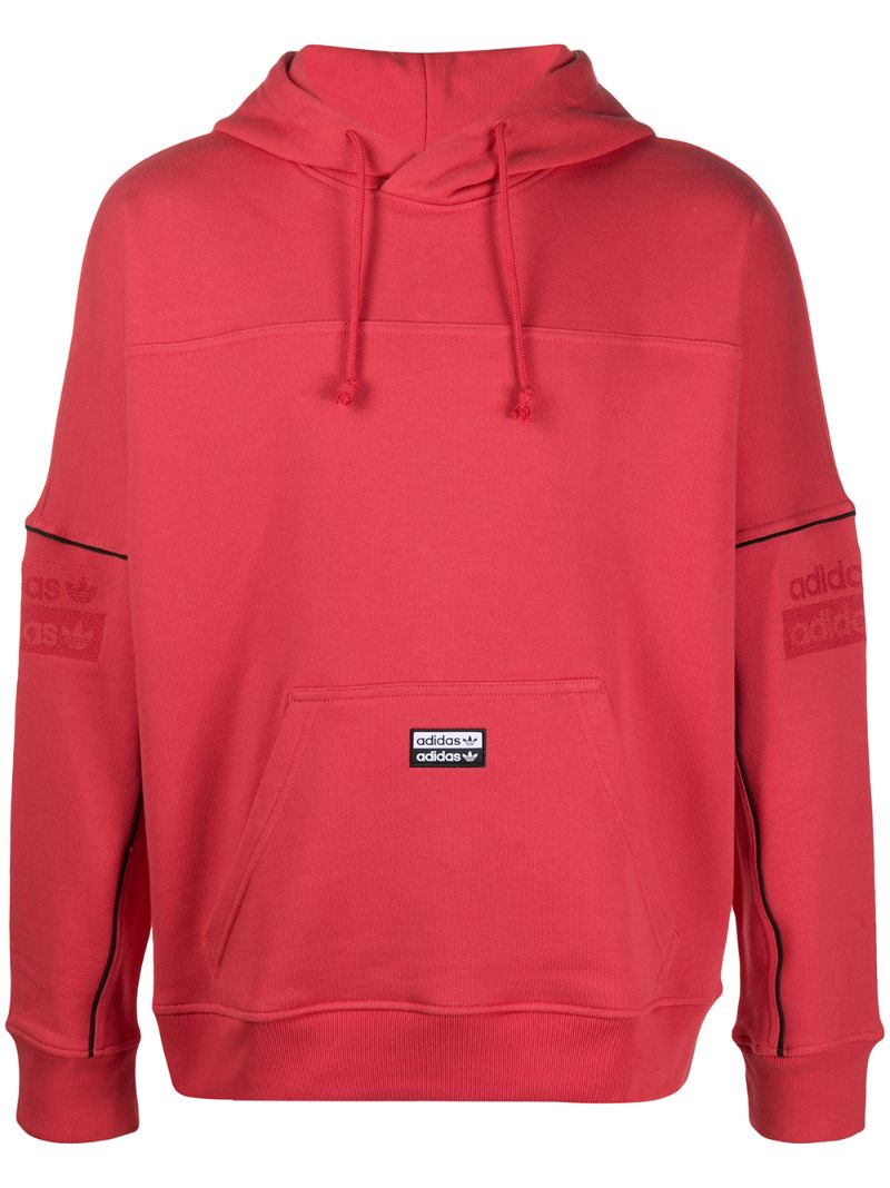 Adidas Originals Logo Patch Hoodie In Red