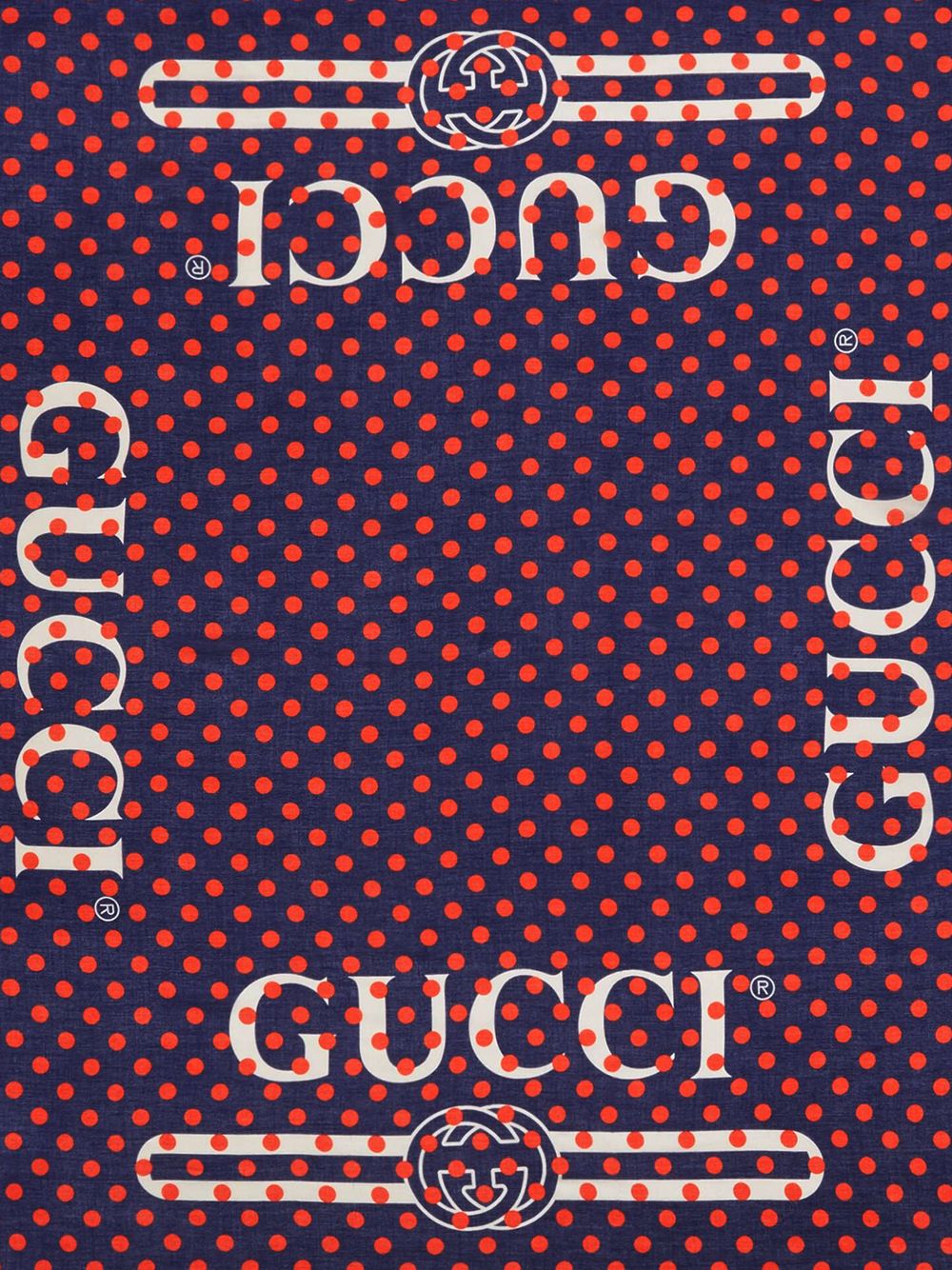 фото Gucci шаль в горох с логотипом