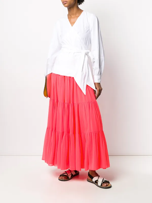 スカート VALENTINO GARAVANI Skirt Valentino Garavani Long Tiered Skirt | Pink | FARFETCH RO