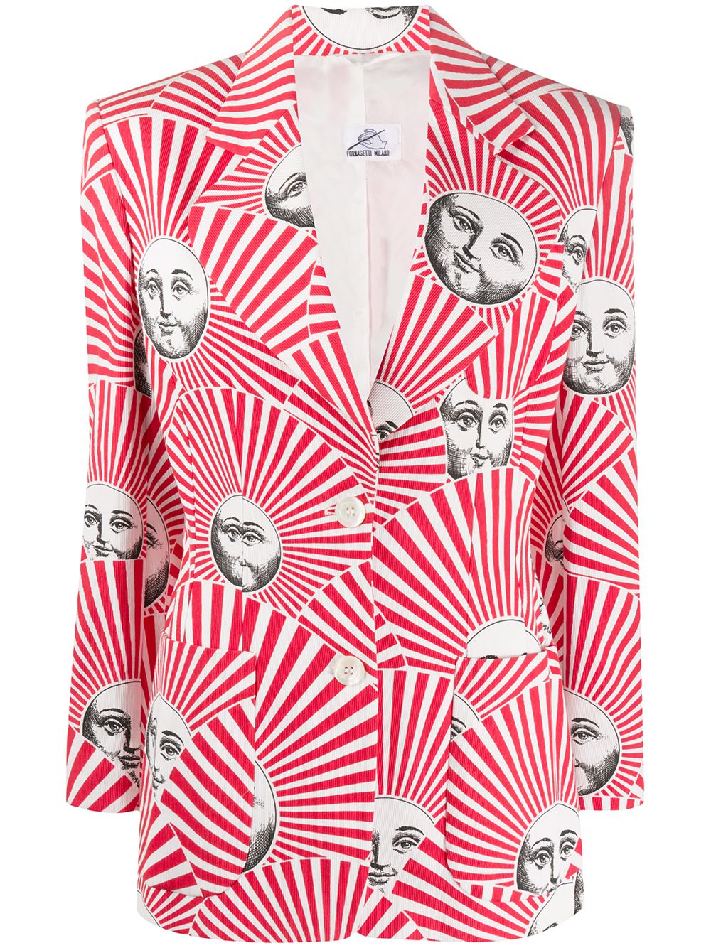 фото Fornasetti pre-owned 2000s striped face print blazer