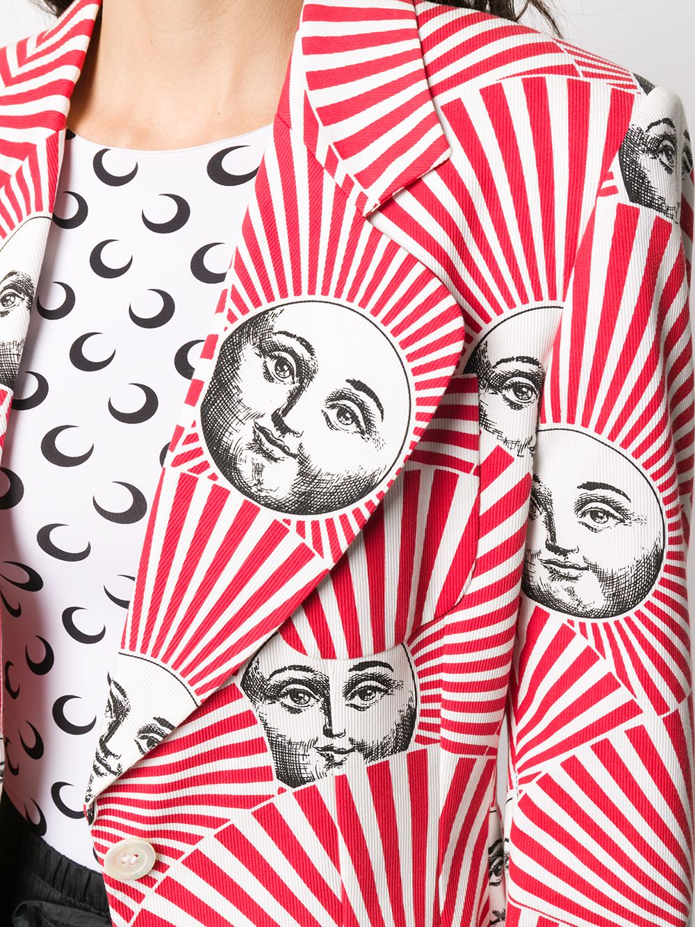 фото Fornasetti pre-owned 2000s striped face print blazer