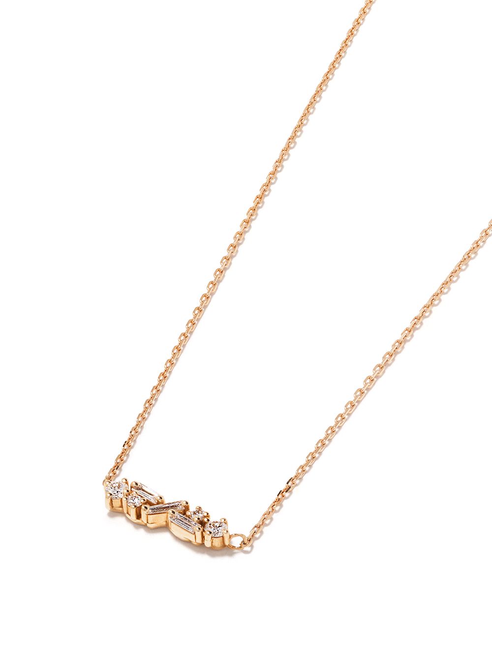 фото Suzanne kalan 18kt rose gold fireworks small sparkler diamond necklace