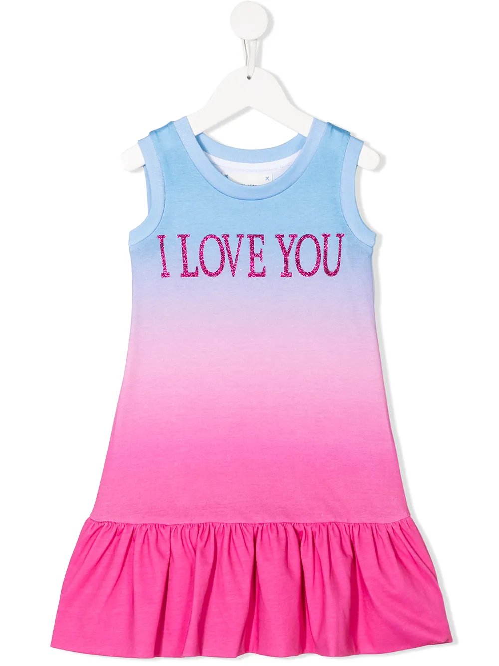 Alberta Ferretti Kids' I Love You Dress In 蓝色