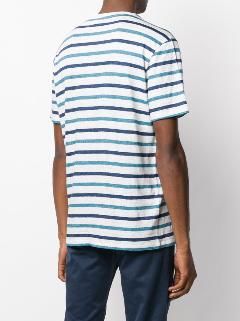 Shop Majestic Striped Print T-shirt In Blue