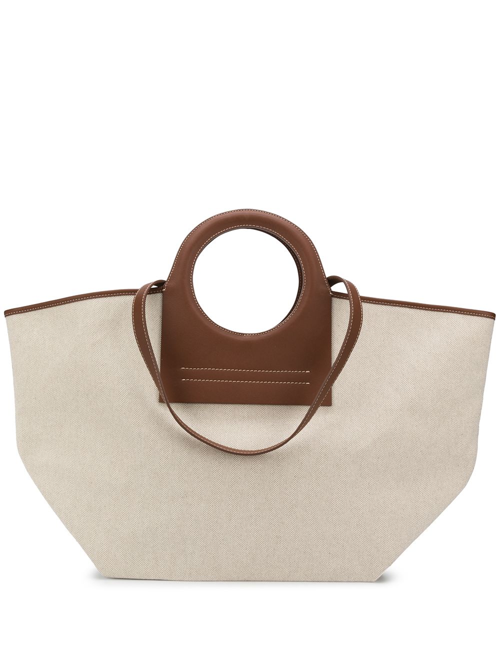 cala bow detail small leather tote bag