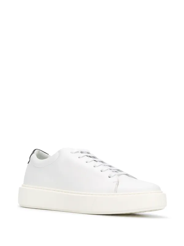 white lace up platform sneakers