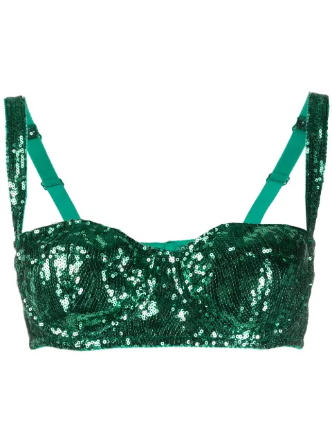 Dolce & Gabbana brasier bordado con lentejuelas