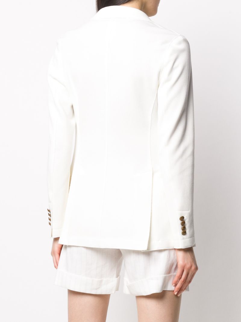 Shop Eleventy Fitted Single Breasted Blazer In White